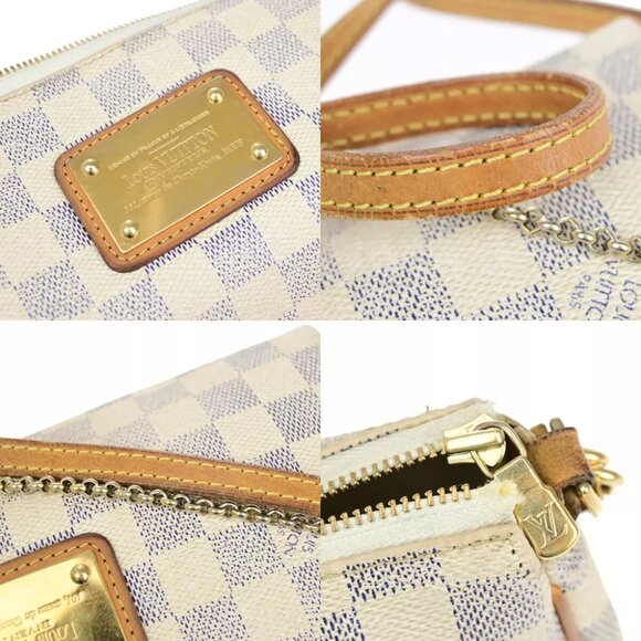 LOUIS VUITTON Eva 2Way Chain Shoulder Bag Damier Azur Leather WE N55214 10YF973 - Picture 4 of 15